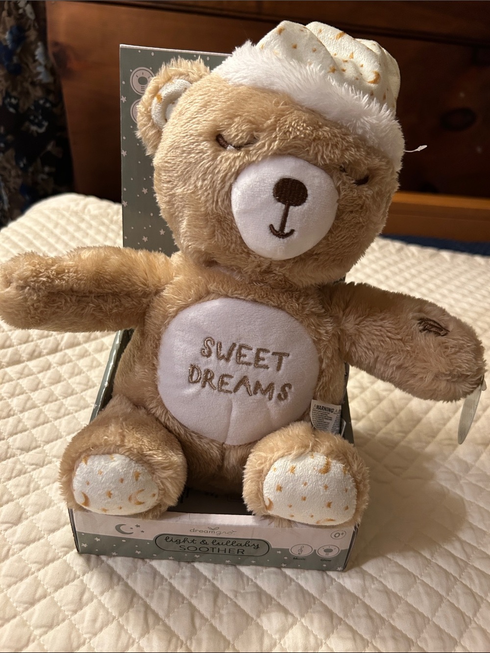 Dream Gro Light and Lullaby Soother  Plush Bear Stuffed Animal - Tan
